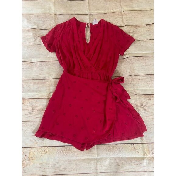 Anthropologie Women's Wrap Pink/Red Bohemian Romper - Small - Picture 5 of 13
